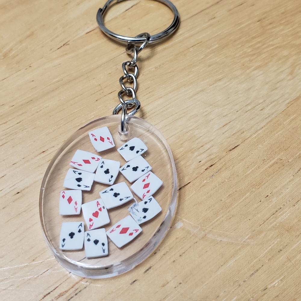 Ace of Hearts Playing Cards Acyrilic Key Chain